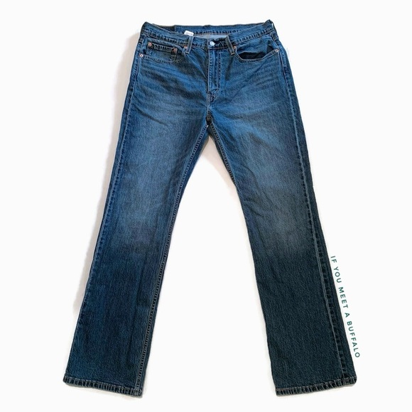 Levis 527 Mens 34x34 Slim Boot Cut Jeans Distressed Western Rodeo Cowboy - Picture 1 of 7